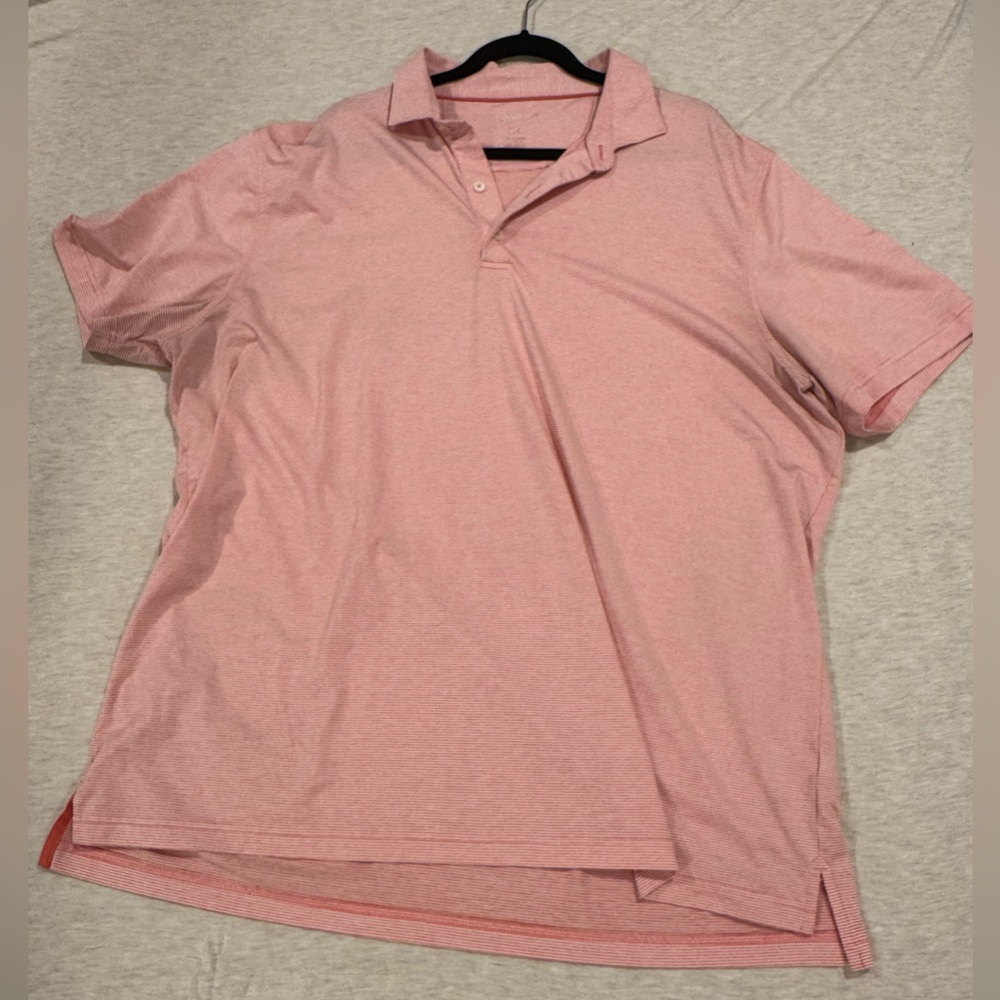 johnnie-O Golf Polo - Striped Salmon - XXL